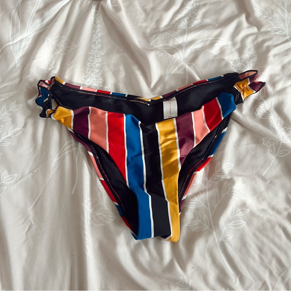 bold striped bathing suit bottoms
